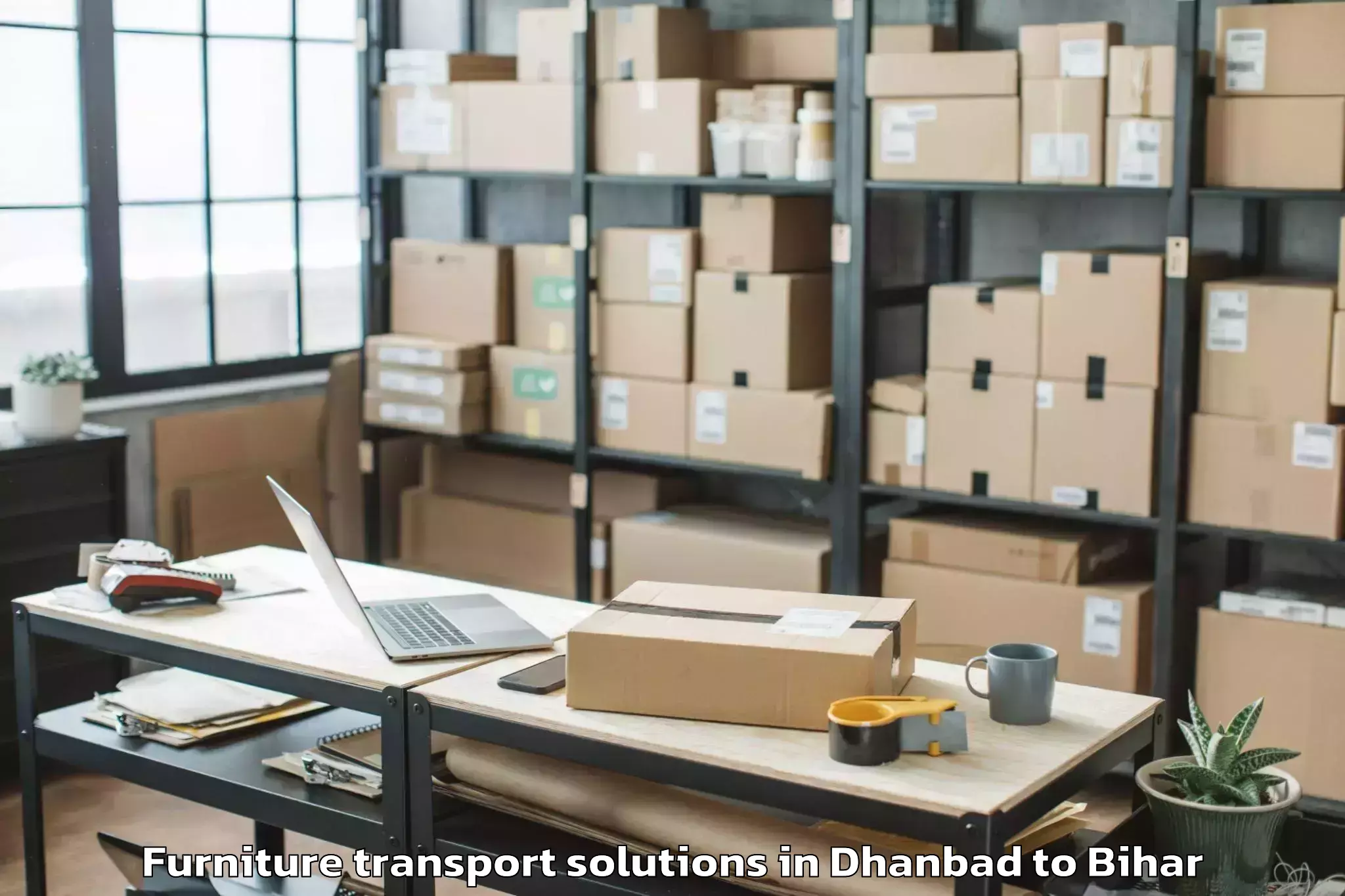 Professional Dhanbad to Manjhi Paschimi Furniture Transport Solutions